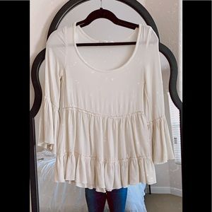 🆕 off white peasant top